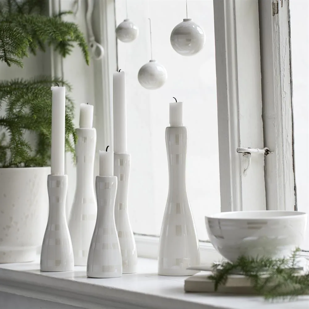 Omaggio candlestick small, pearl Kähler