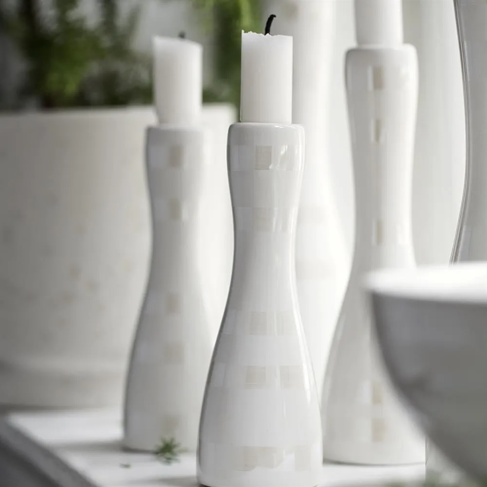 Omaggio candlestick small, pearl Kähler