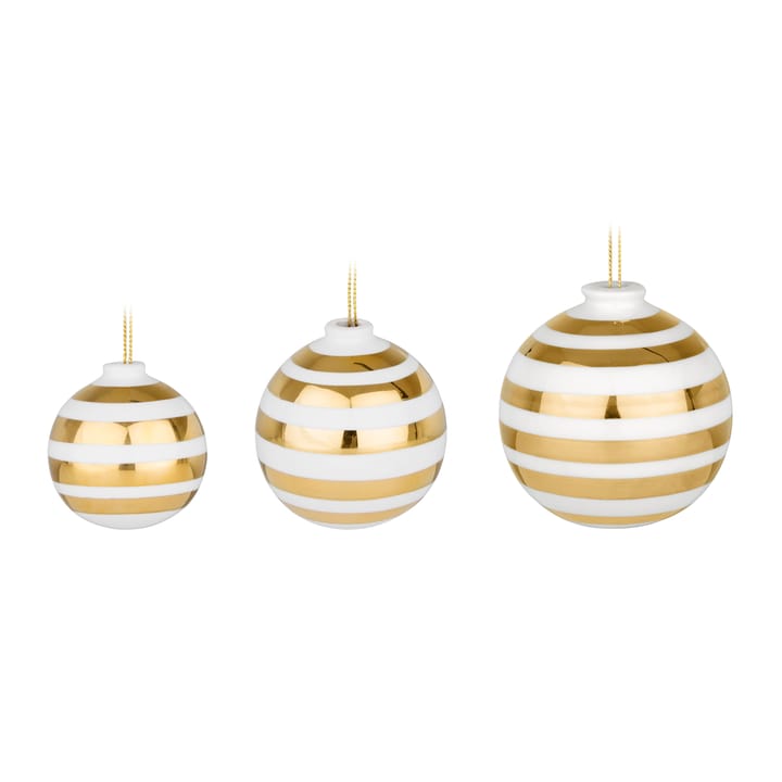 Omaggio Christmas baubles 3-pack - gold - Kähler