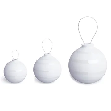 Omaggio Christmas baubles 3-pack - pearl - Kähler