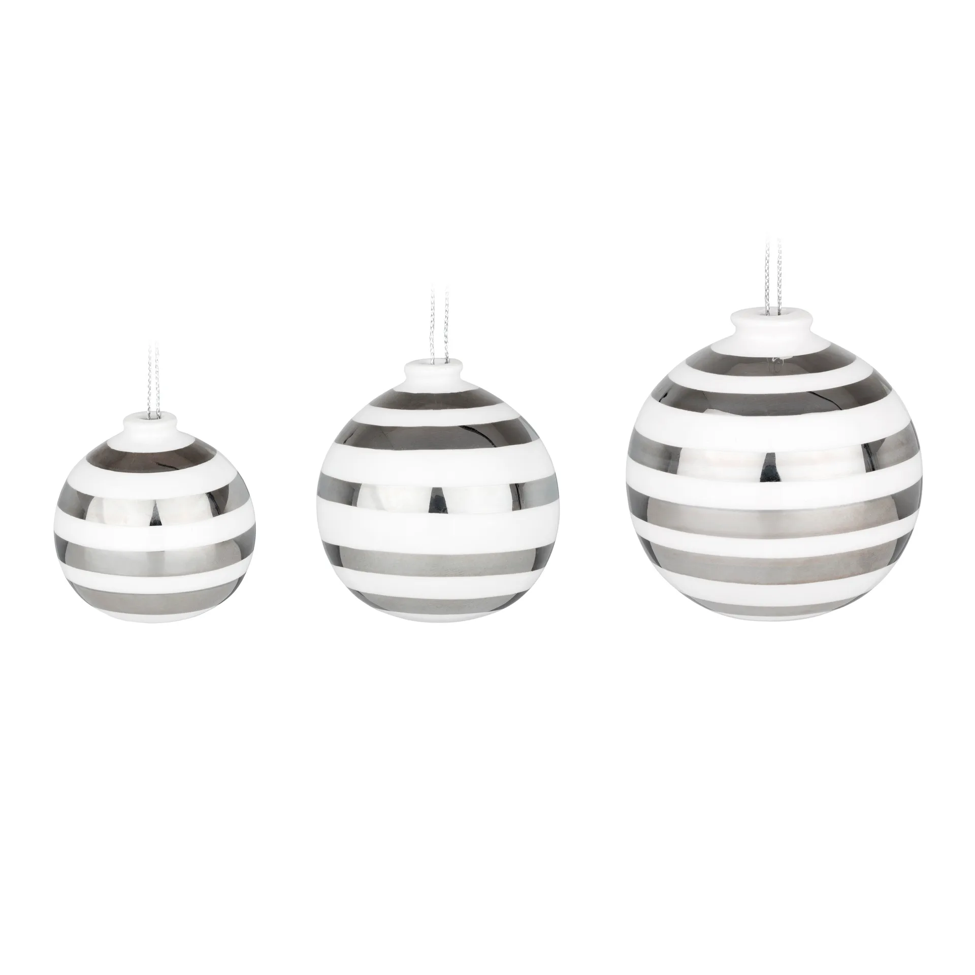 Omaggio Christmas baubles 3-pack, silver Kähler