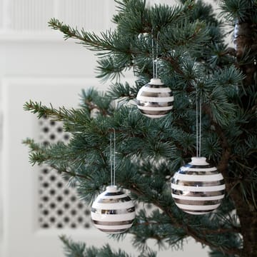 Omaggio Christmas baubles 3-pack - silver - Kähler