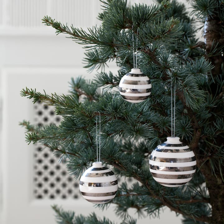 Omaggio Christmas baubles 3-pack, silver Kähler