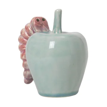 Poppery apple with worm decoration - Mint-pink - Kähler