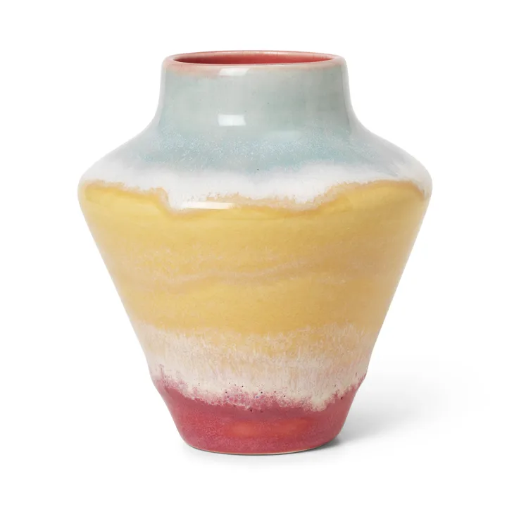 Poppery vase 12 cm - Pink-mint-yellow - Kähler