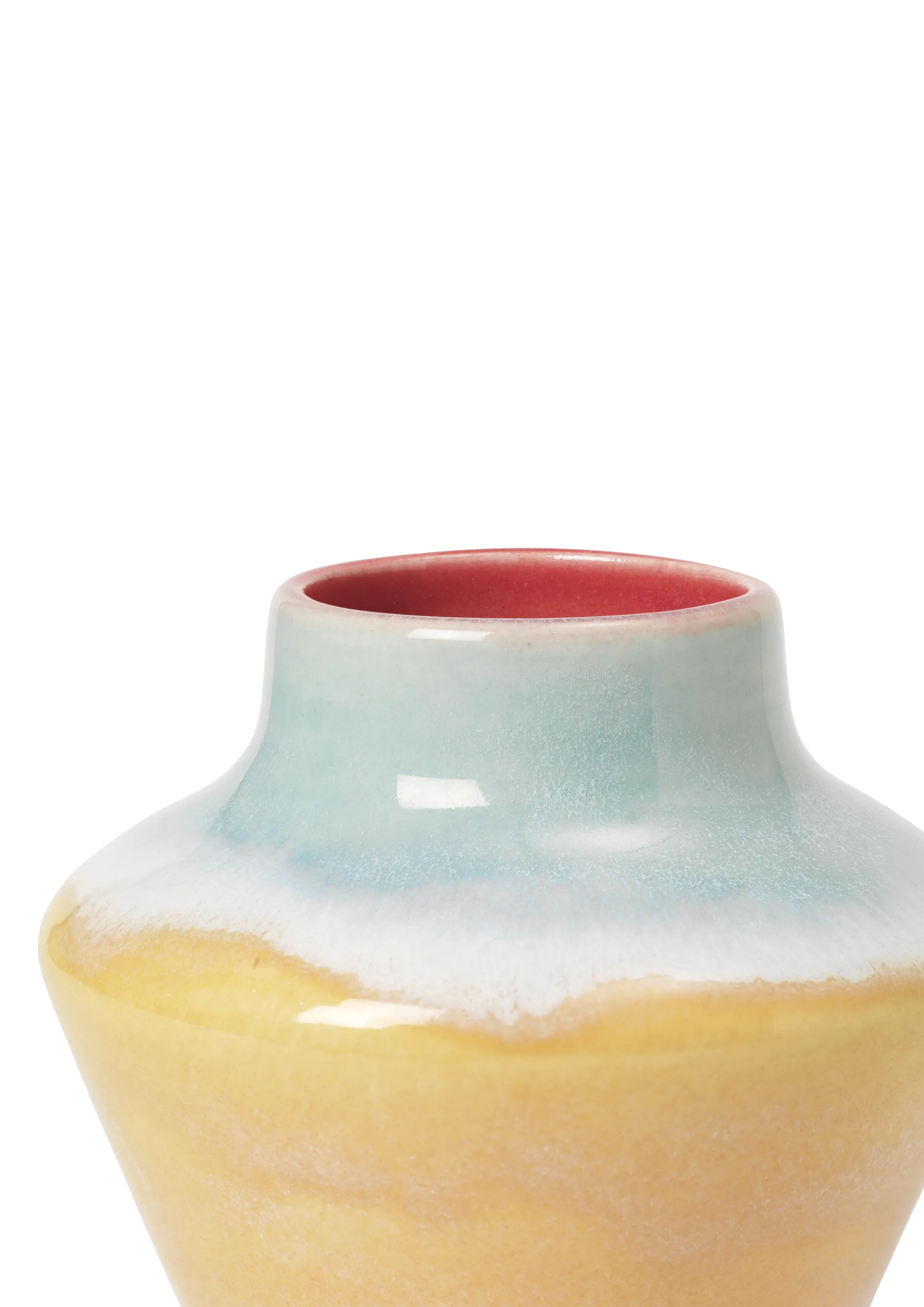 Poppery vase 12 cm, Pink-mint-yellow Kähler