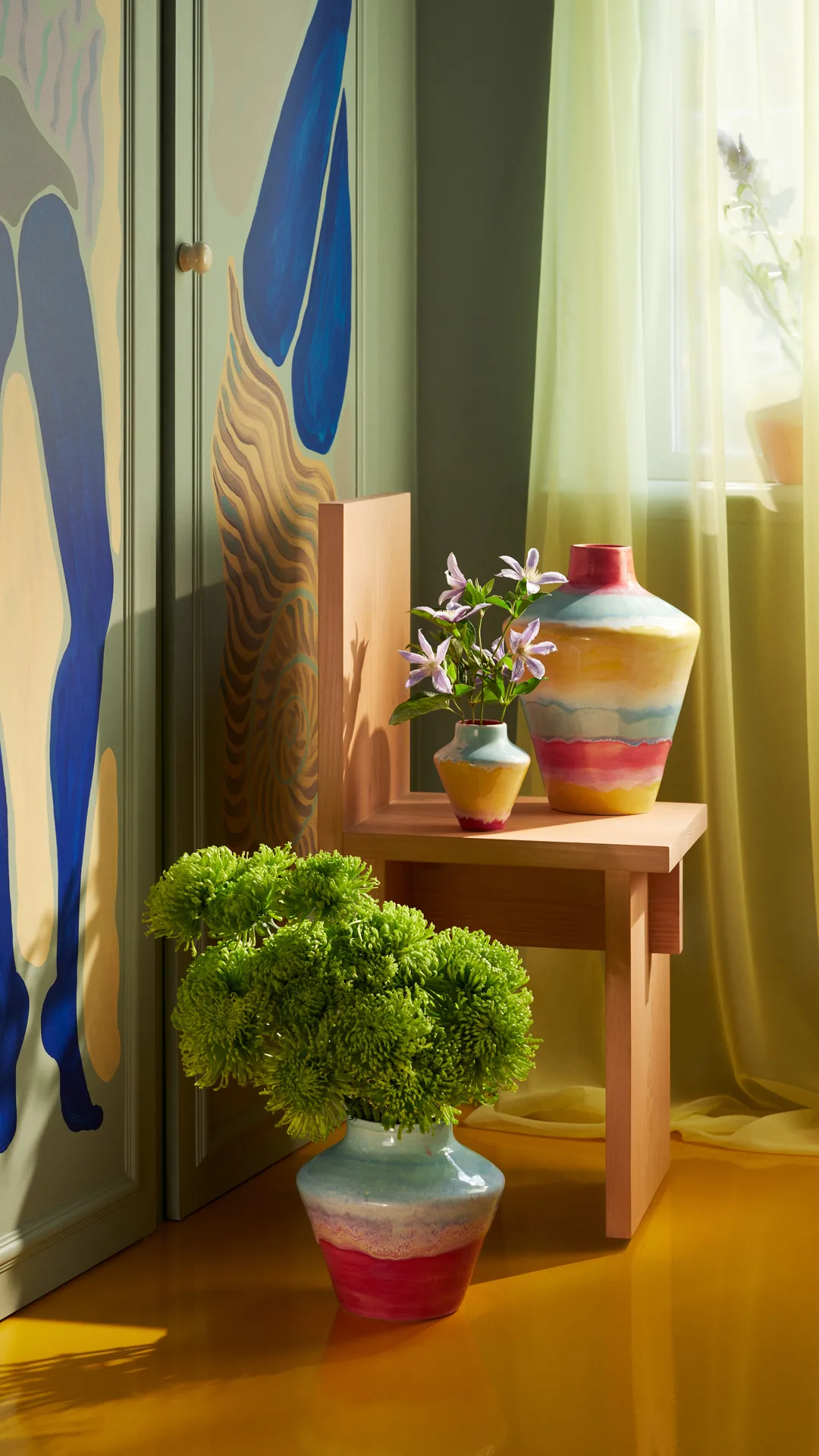 Poppery vase 20.5 cm, Mint-pink Kähler