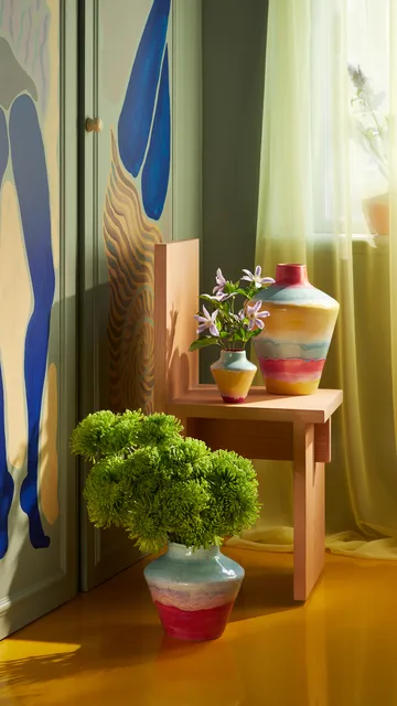 Poppery vase 20.5 cm - Mint-pink - Kähler