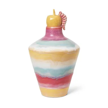 Poppery vase with apple 32 cm - Pink-mint-yellow - Kähler