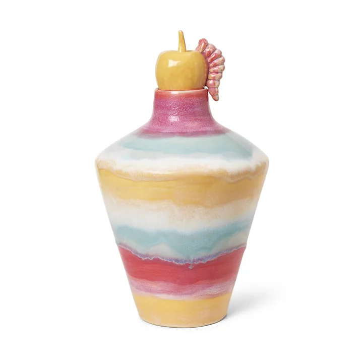 Poppery vase with apple 32 cm - Pink-mint-yellow - Kähler