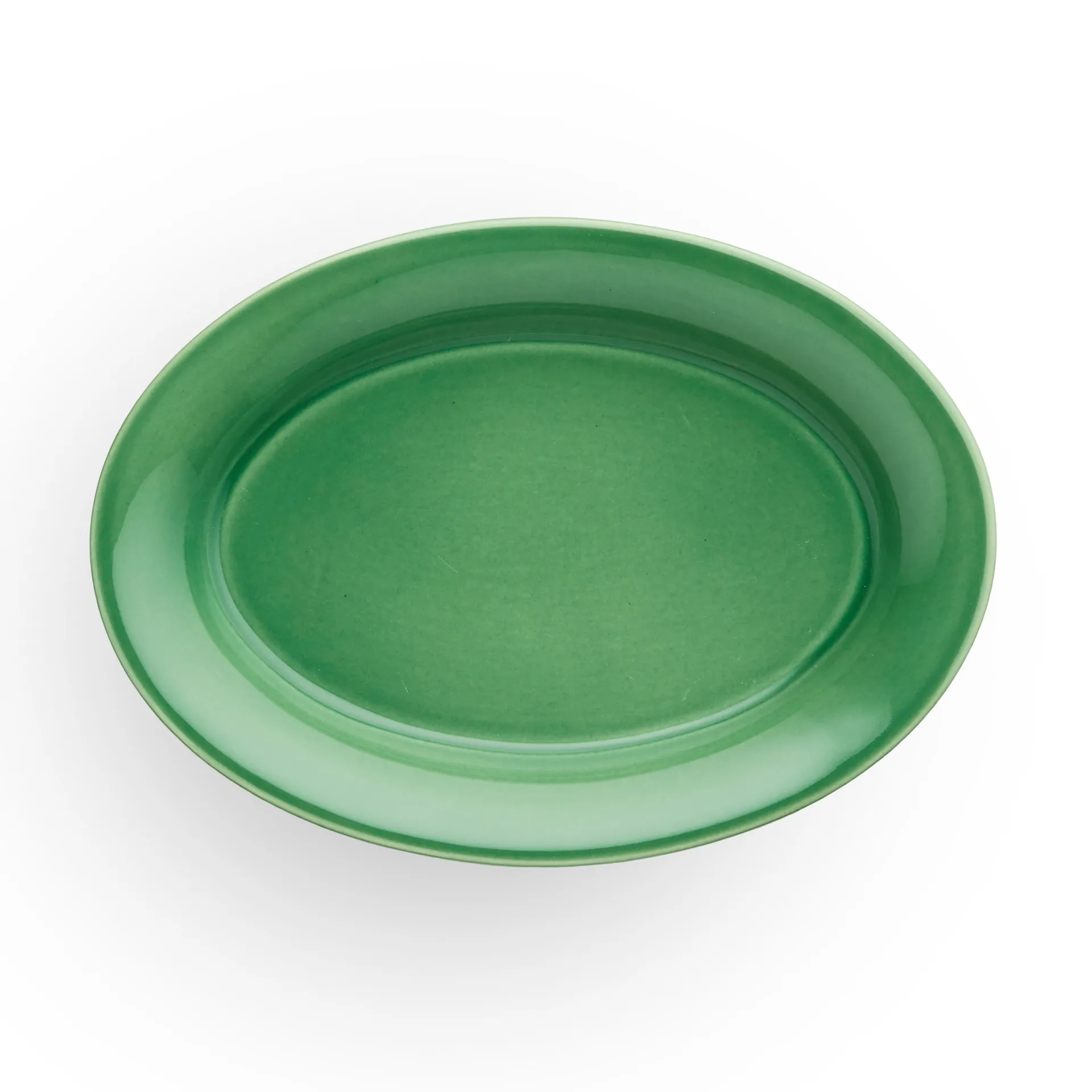 Ursula oval plate 16x22 cm, dark green Kähler