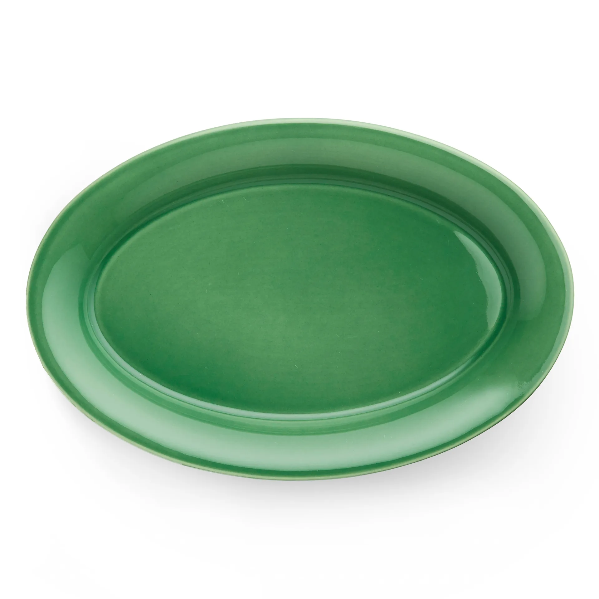 Ursula oval plate 18.5x28 cm, dark green Kähler