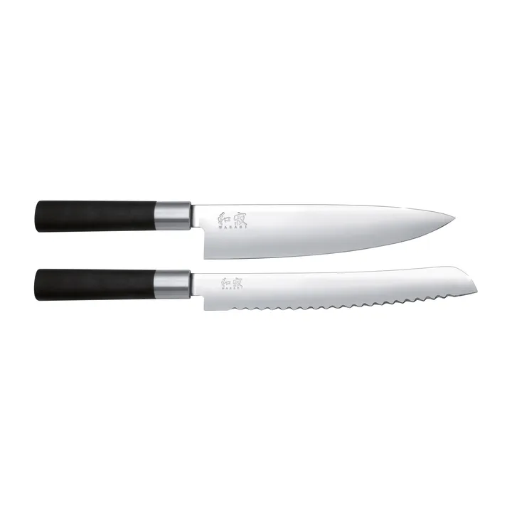 Kai Wasabi Black bread & kitchen knife set from KAI