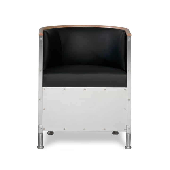 Aluminum armchair brushed matt - Leather Tärnsjö black-walnut - Källemo