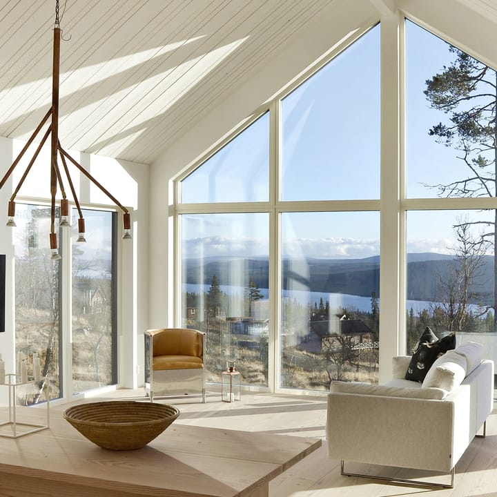 Aluminum armchair polished, Leather Tärnsjö natural-beech Källemo