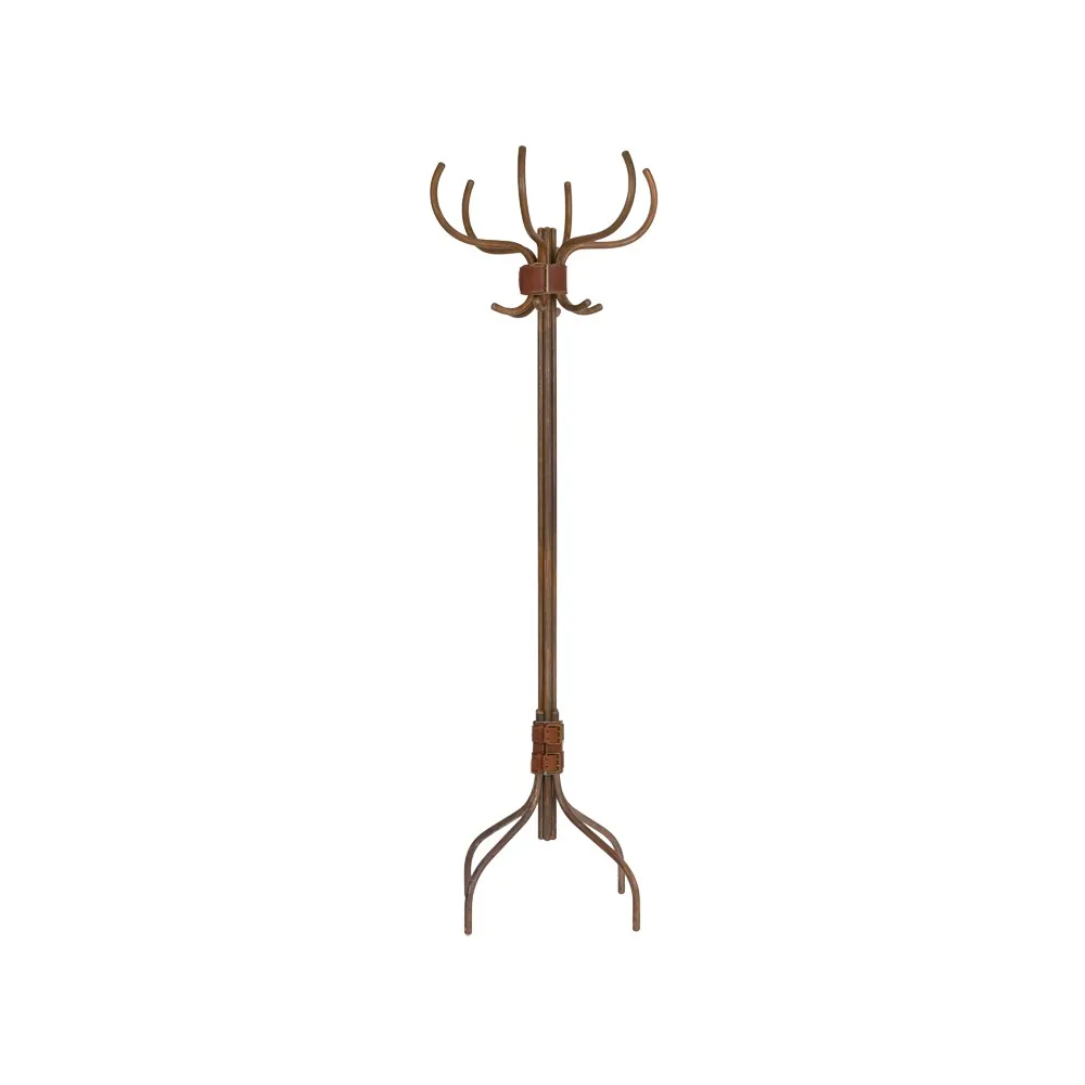 Källemo Babe coat rack Copper-plated steel-brown leather belt