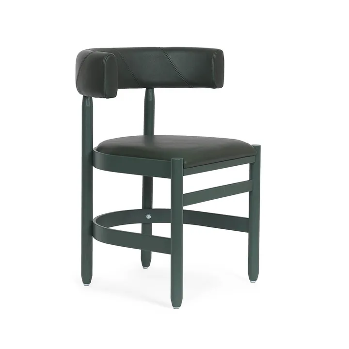 Botero armchair - Leather Tärnsjö 8420 green-green ash stand - Källemo