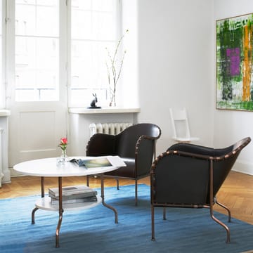 Bruno armchair - Core leather 9208 cigar brown-coppered frame - Källemo