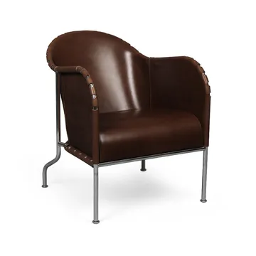 Bruno armchair - Kern leather 9208 cigar brown-chrome - Källemo