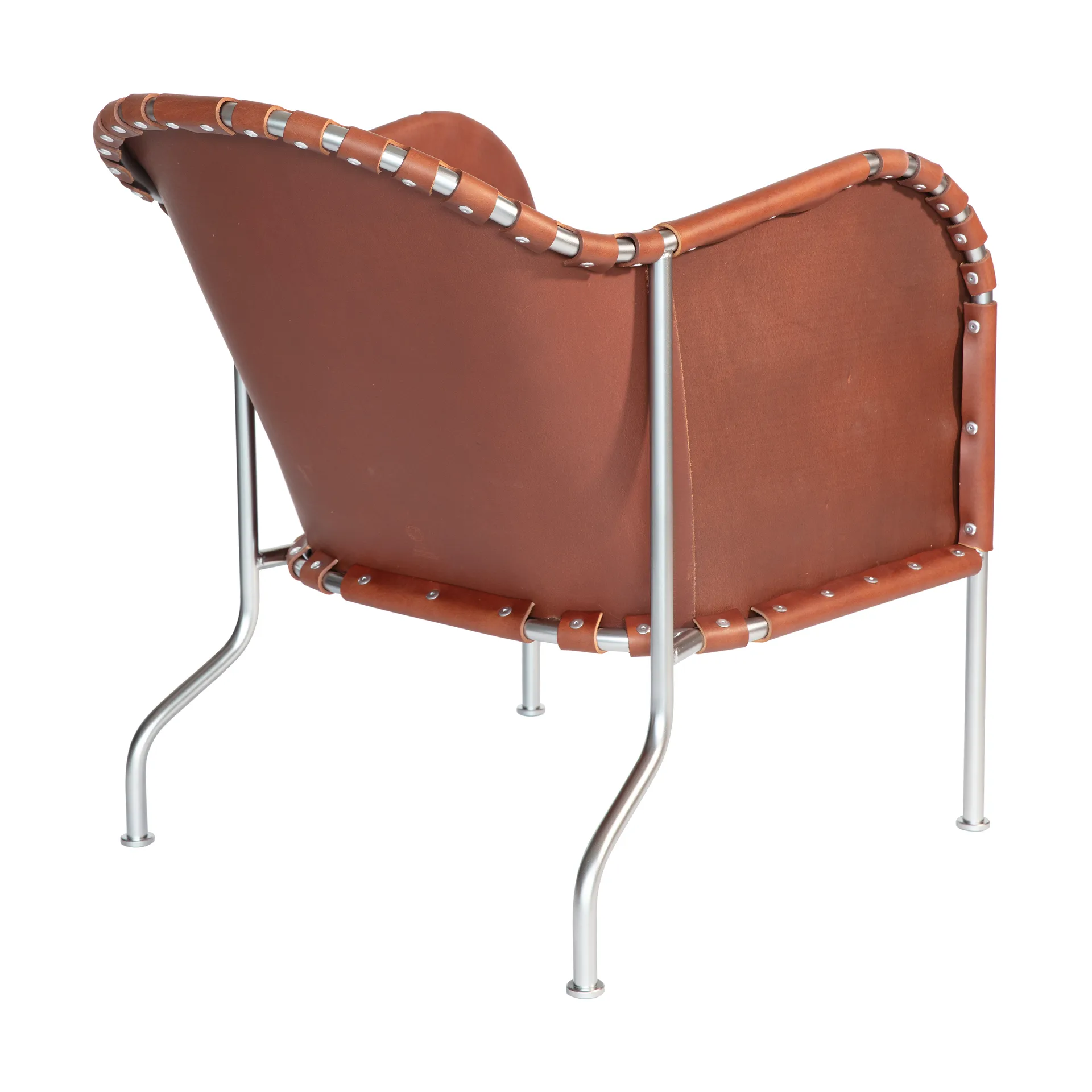 Bruno armchair, Leather brown vintage-matte chrome Källemo