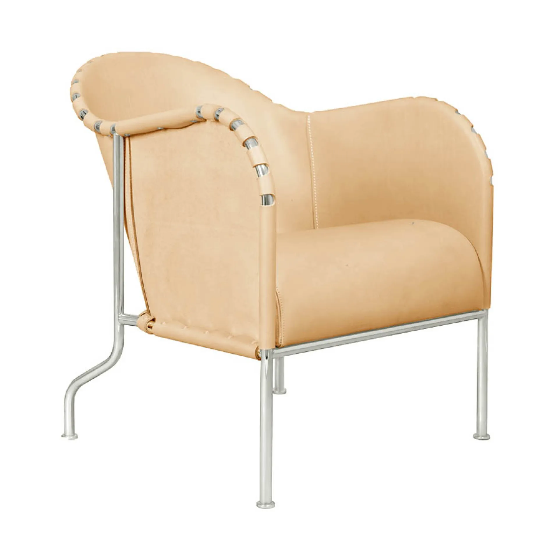 Bruno armchair, Natural matte chrome Källemo