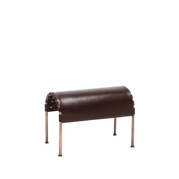 Bruno footstool - Cigar brown - coppered base - Källemo