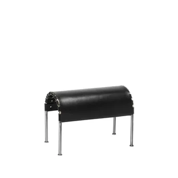 Bruno footstool - Core leather black-chrome frame - Källemo