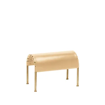 Bruno footstool - Full-grain leather natural - brass frame - Källemo