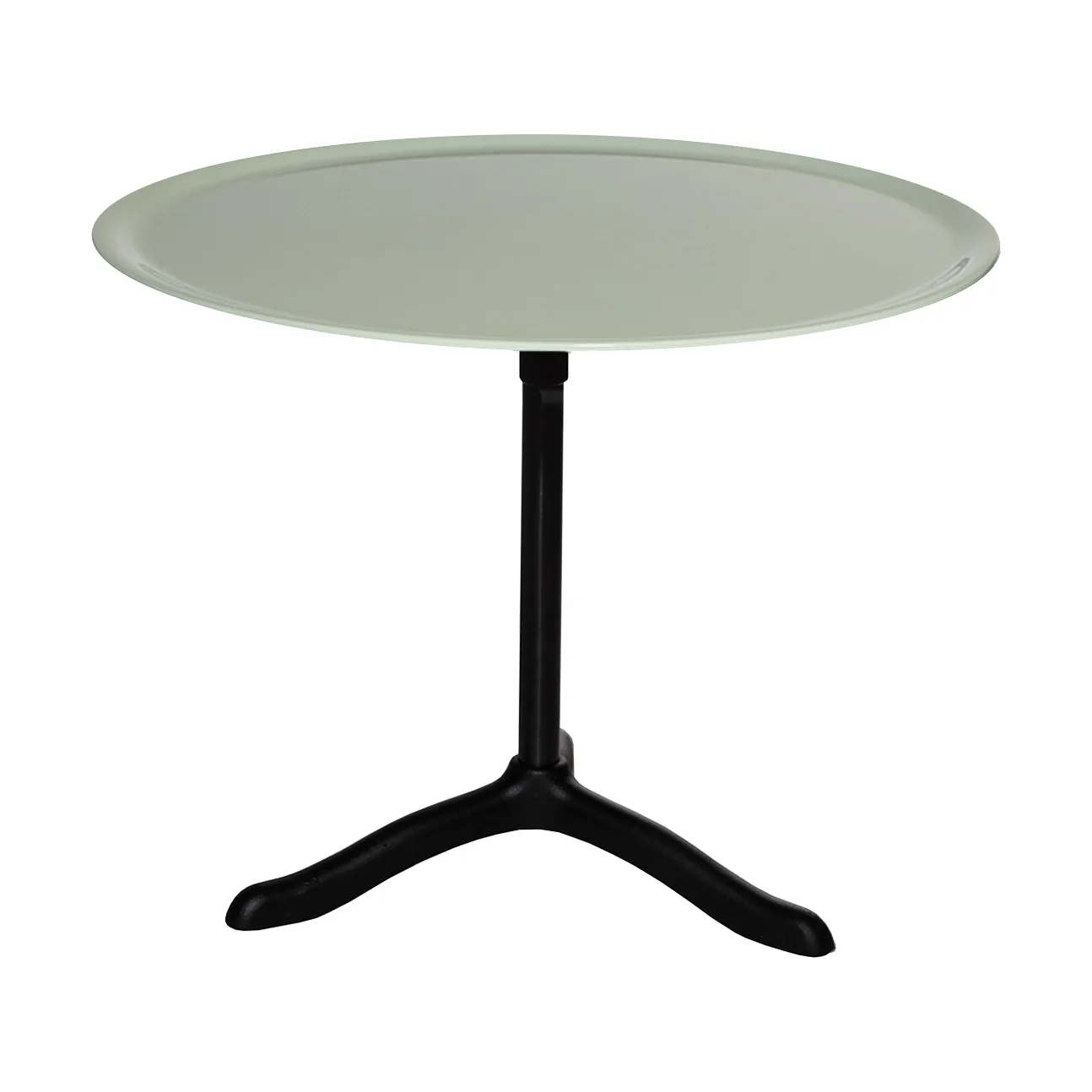 Cassis coffee table Ø47 cm, Black anodized aluminum-surf green Källemo