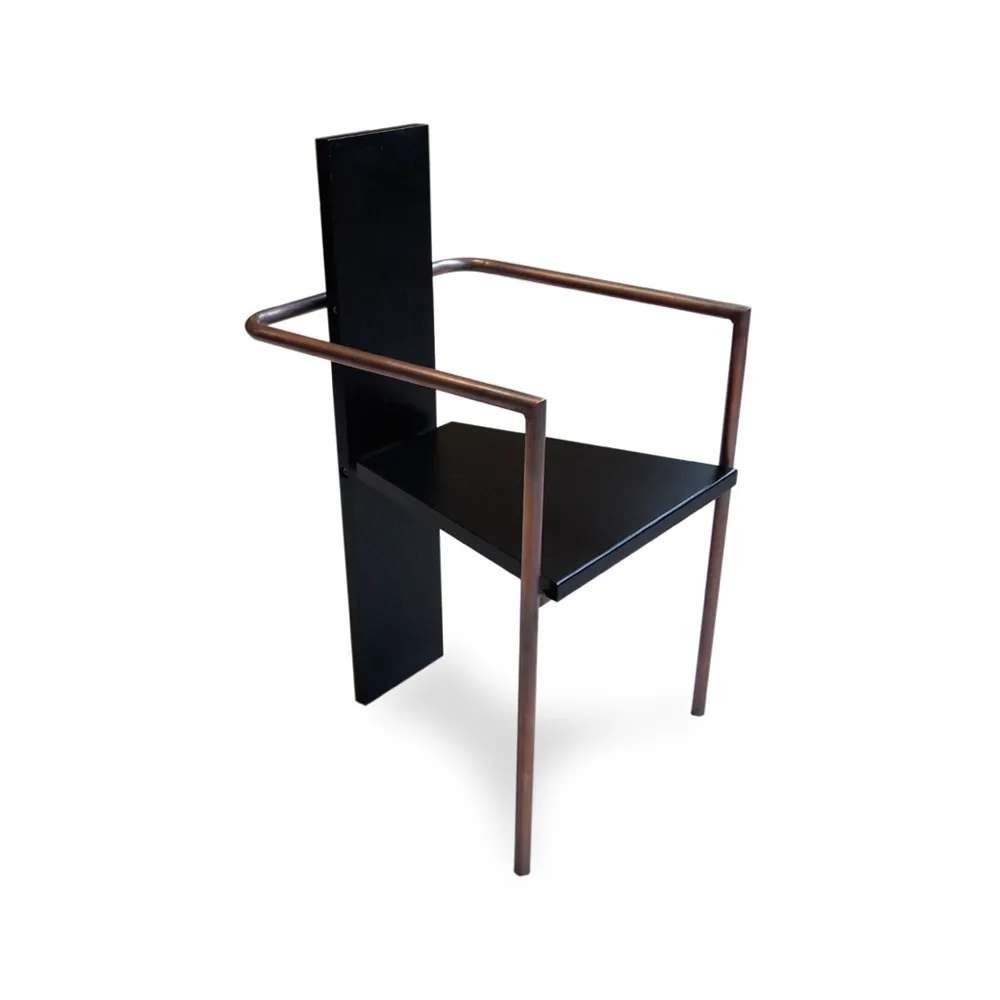 Concrete armchair, Black copper-plated frame Källemo