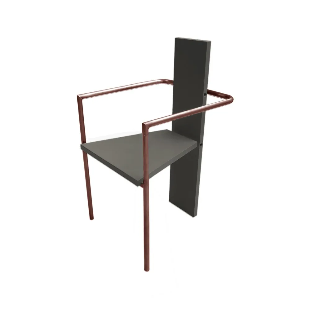 Concrete armchair, Gray copper-plated frame Källemo