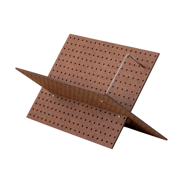 FF01 The Perforated Furniture book cradle - Masonite-walnut, 53x33x54 - Källemo