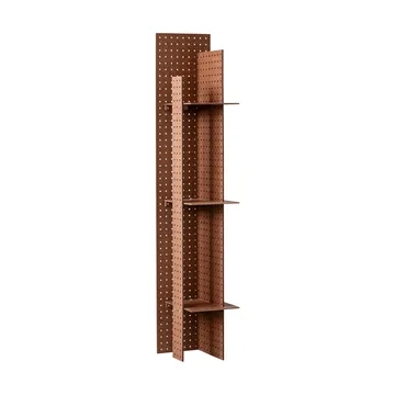 FF02 The Perforated Furniture wall shelf - Masonite-walnut, 28x24x128 cm - Källemo