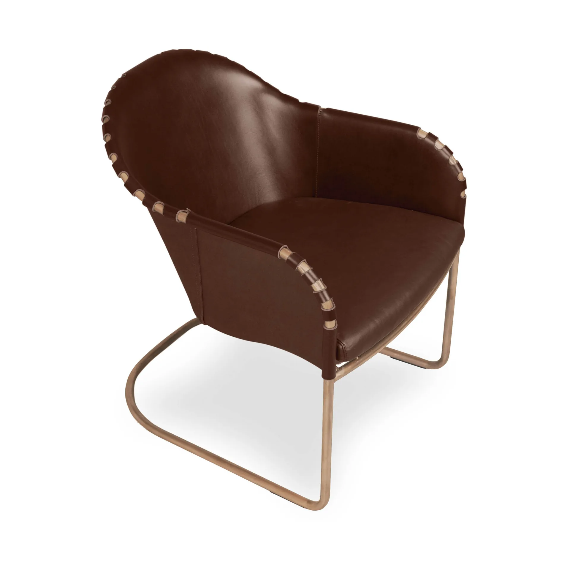 Ingo armchair, Cigar brown–brass treated Källemo