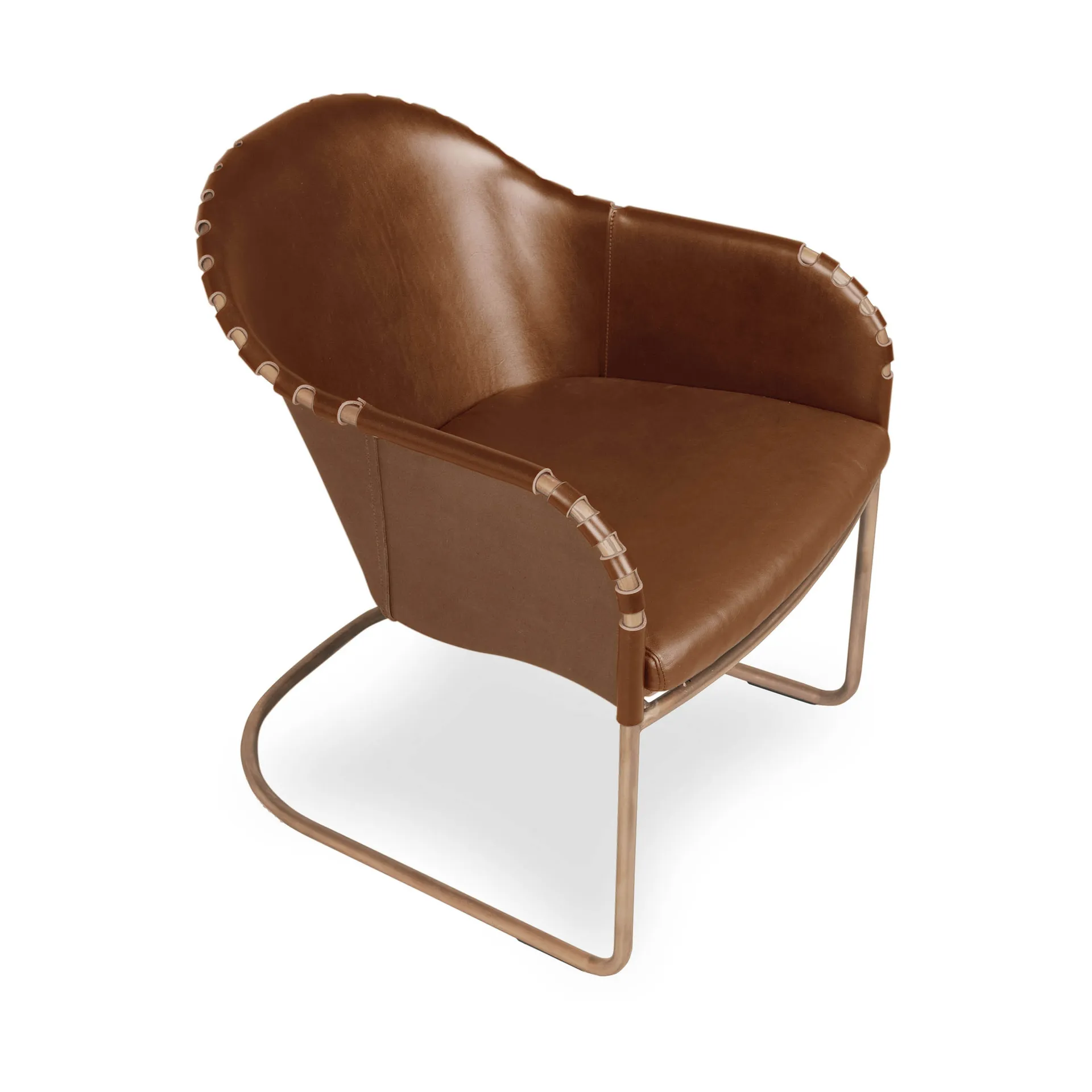 Ingo armchair, Cognac-copper treated Källemo