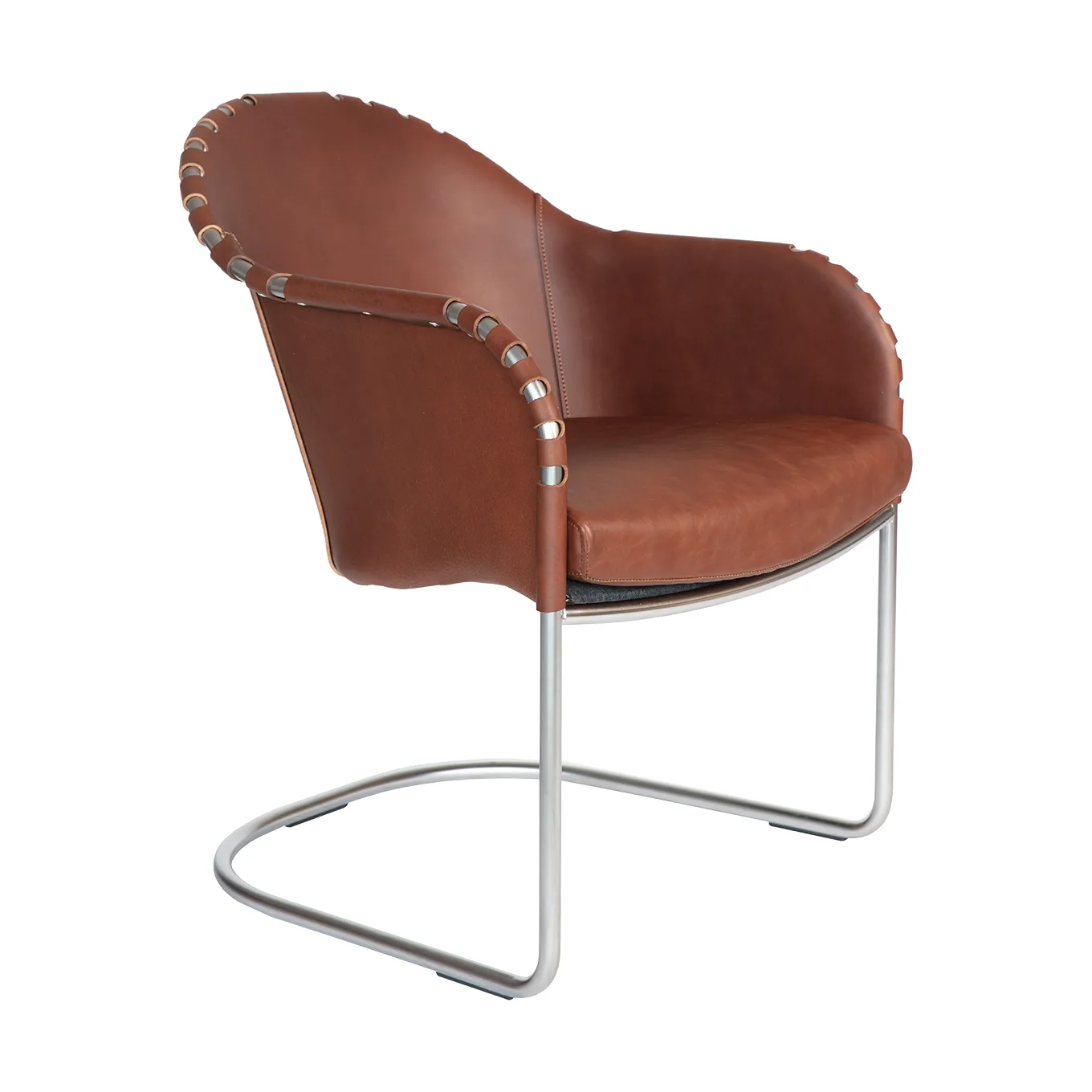 Ingo armchair, Cognac-matte chrome Källemo