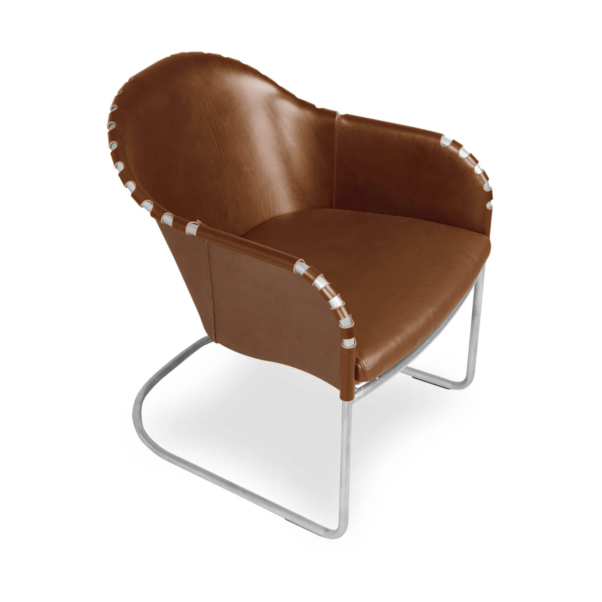Ingo armchair, Cognac-matte chrome Källemo