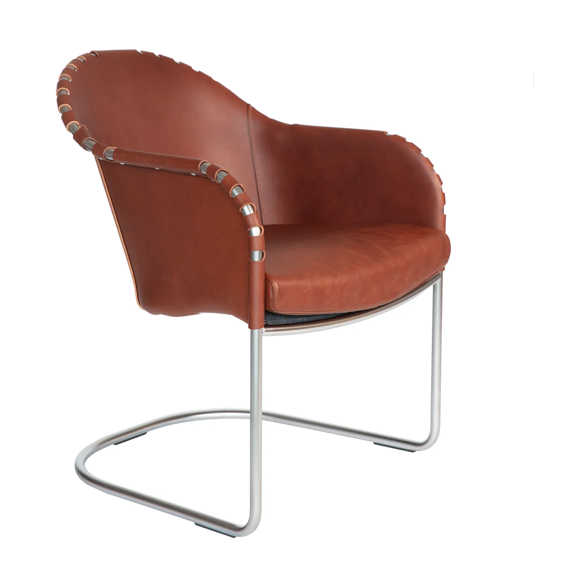 Ingo V.I.P armchair, Leather brown vintage-matte chrome Källemo