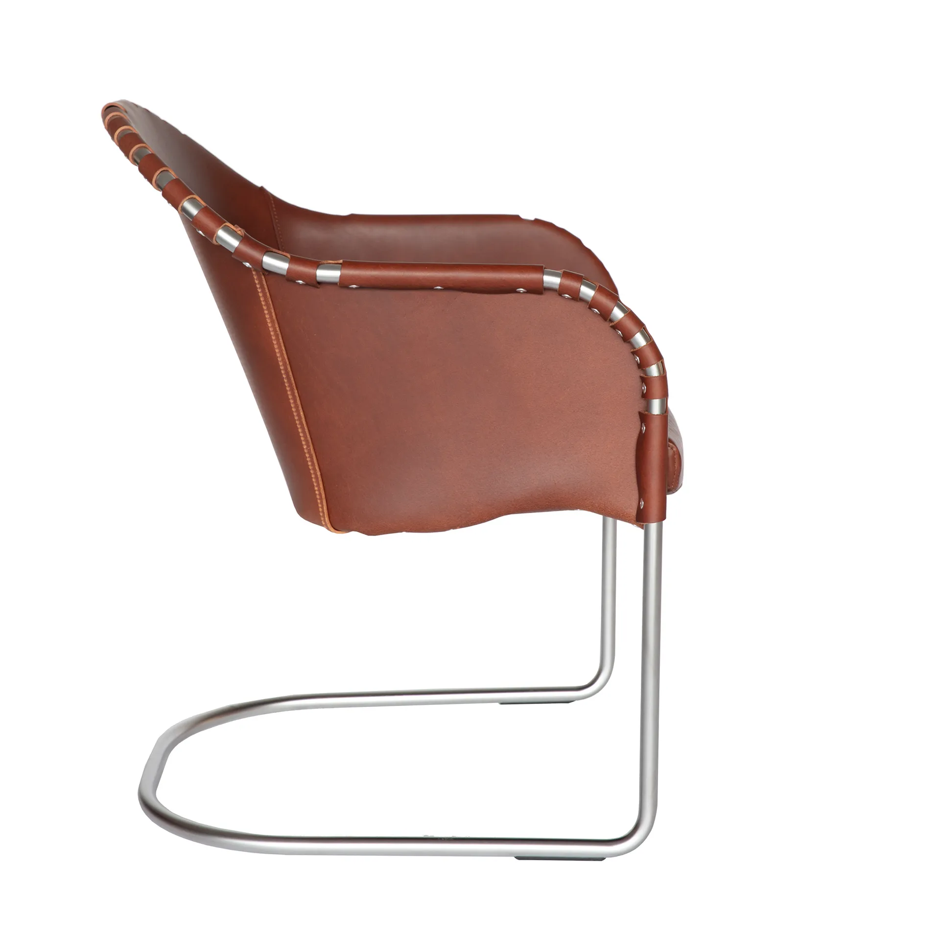 Ingo V.I.P armchair, Leather brown vintage-matte chrome Källemo