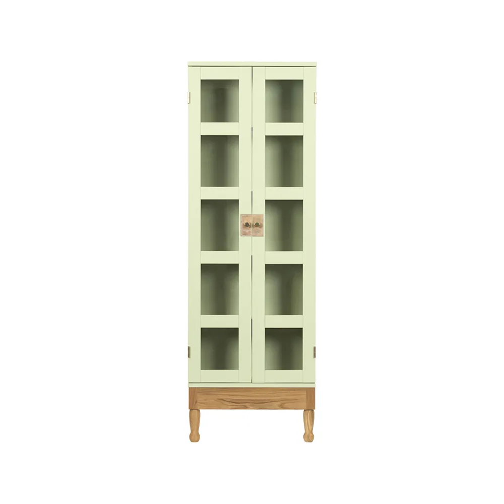 National Geographic bookcase, Light green-oak base-brass Källemo