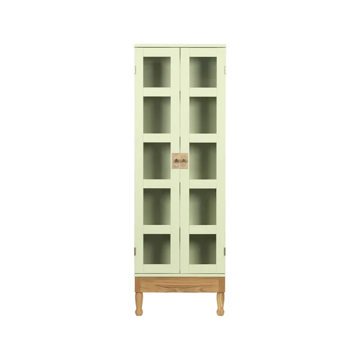 National Geographic bookcase - Light green-oak base-brass - Källemo