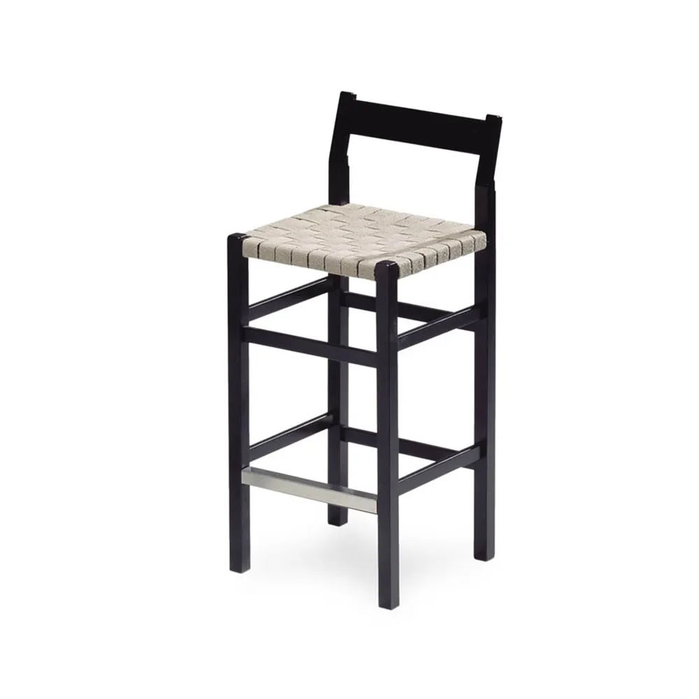 Schablon barstool, Saddle strap natural-black frame Källemo