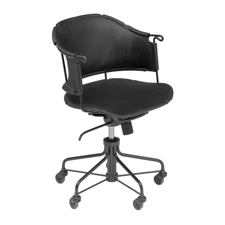 Sheriff office chair - Tärnsjö leather black-black lacquered frame - Källemo