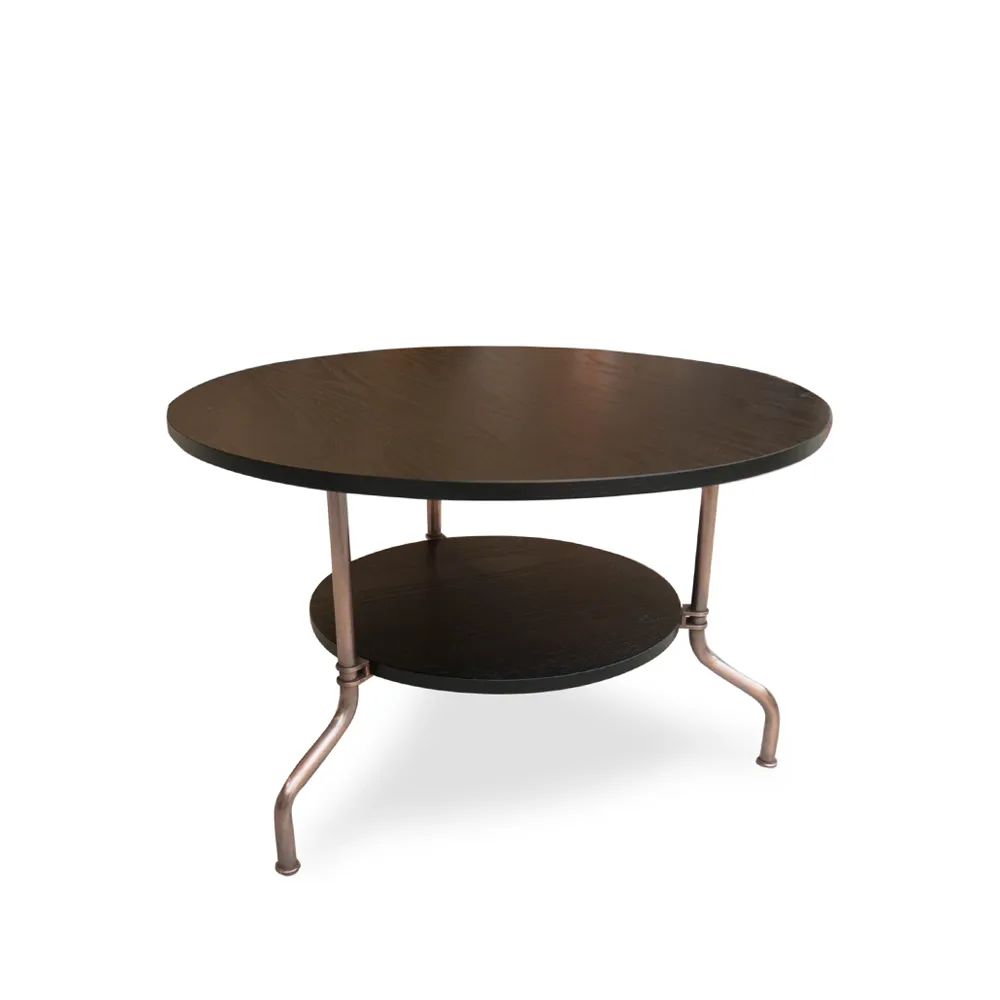 Sven coffee table, Black-stained ash with copper-finished base Källemo