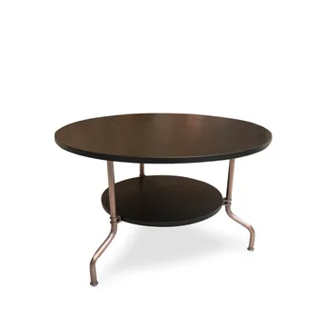 Sven coffee table - Black-stained ash with copper-finished base - Källemo