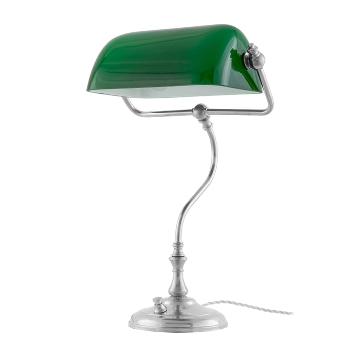 Bankirlamp table lamp - Nickel-plated-green - Karlskrona Lampfabrik