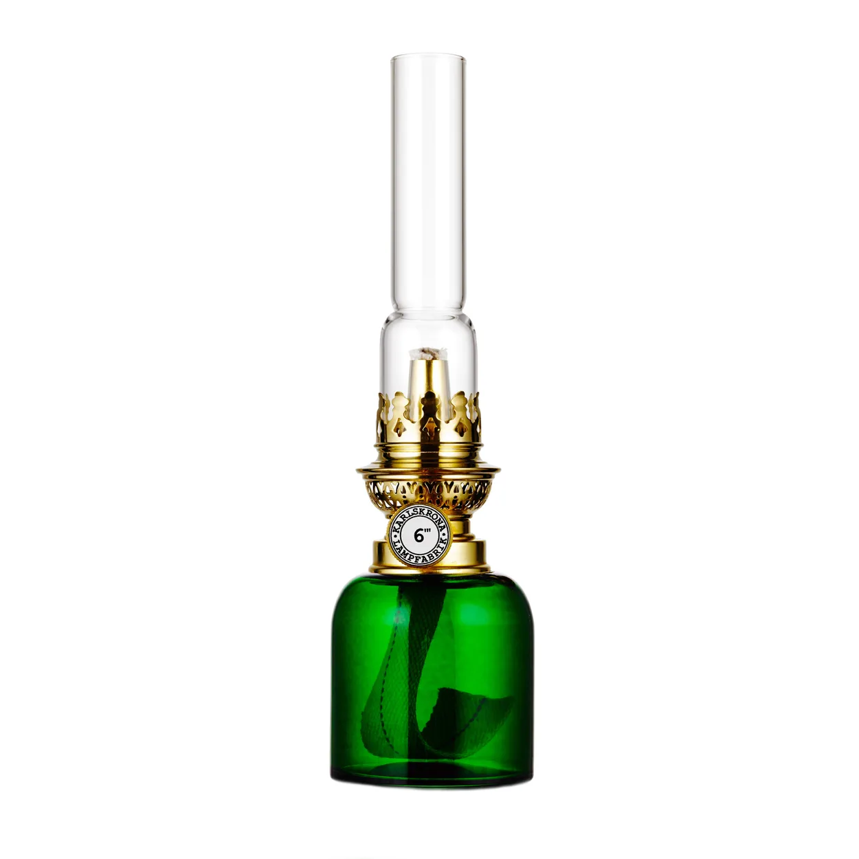 Karlskrona Lampfabrik Koholmen paraffin lamp green | Scandinavian Design | Oil & kerosene lamps | Green