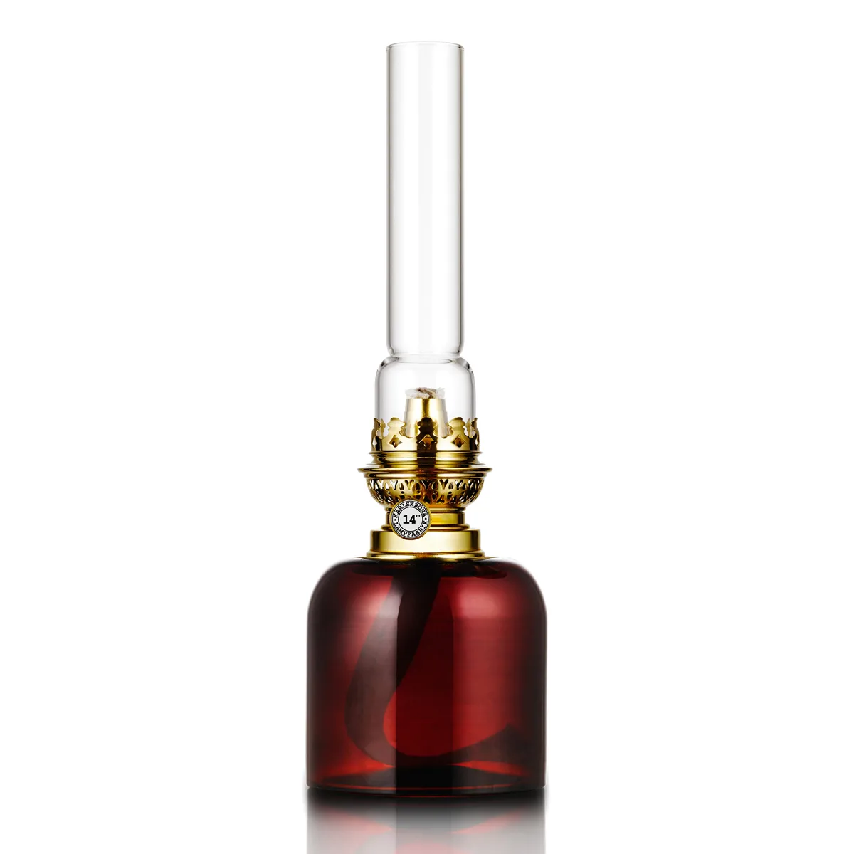 Karlskrona Lampfabrik Kungsholmen paraffin lamp brown