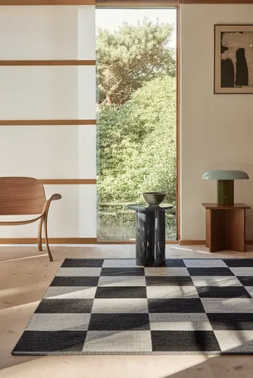 Checkerboard Icon rug - 554 Midnight black, 165x240 cm - Kasthall