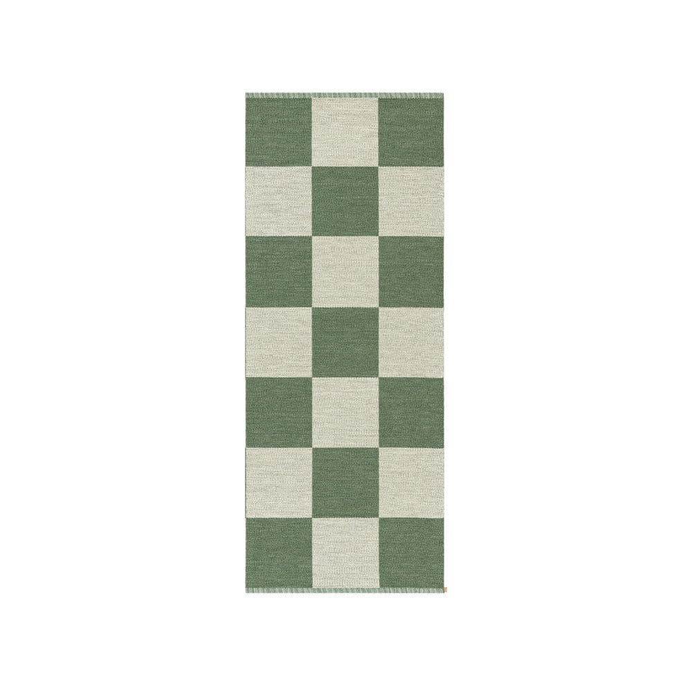 Kasthall Checkerboard Icon rug 85x200 cm Grey Pear | Scandinavian Design | Wool rugs | Green